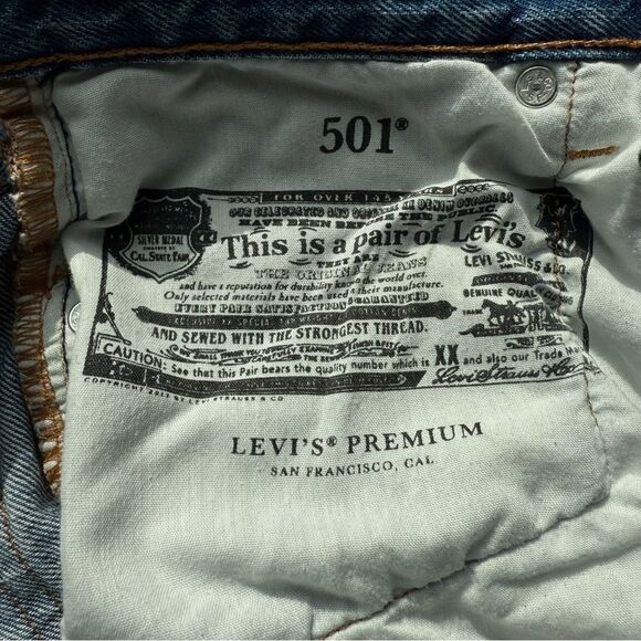 Levi's 501 Patchwork Skinny Fit High Rise Button Front Jeans Women's W27 L30 - Picture 8 of 11